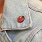 Ladybug pin - wooden ladybird brooch