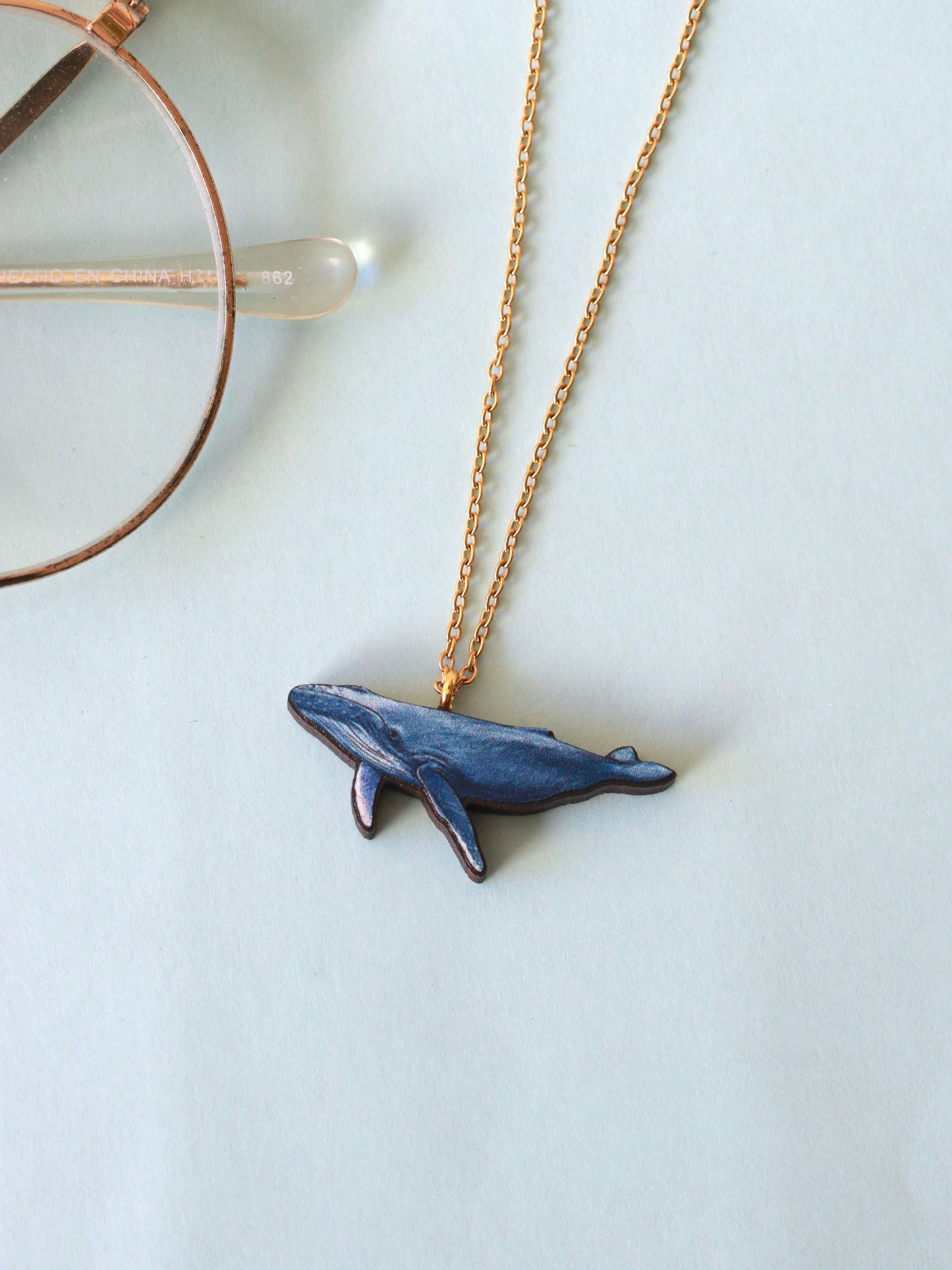 Humpback whale necklace - wooden whale pendant