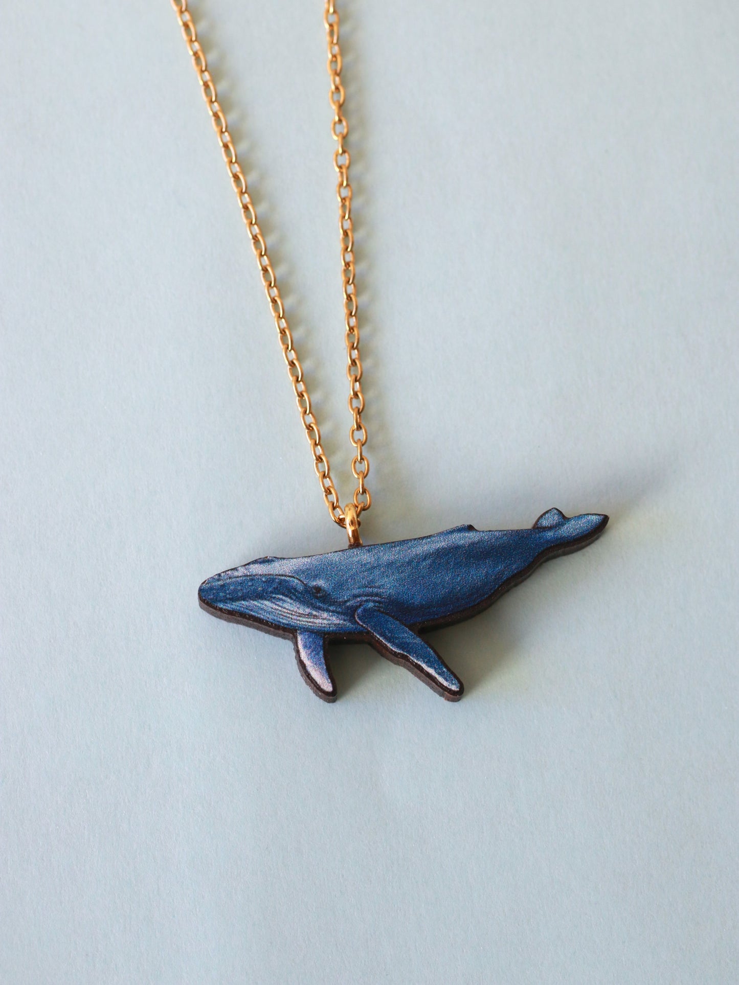 Humpback whale necklace - wooden whale pendant