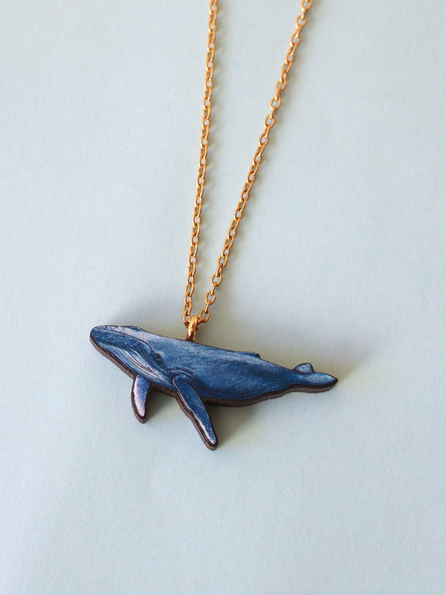 Humpback whale necklace - wooden whale pendant