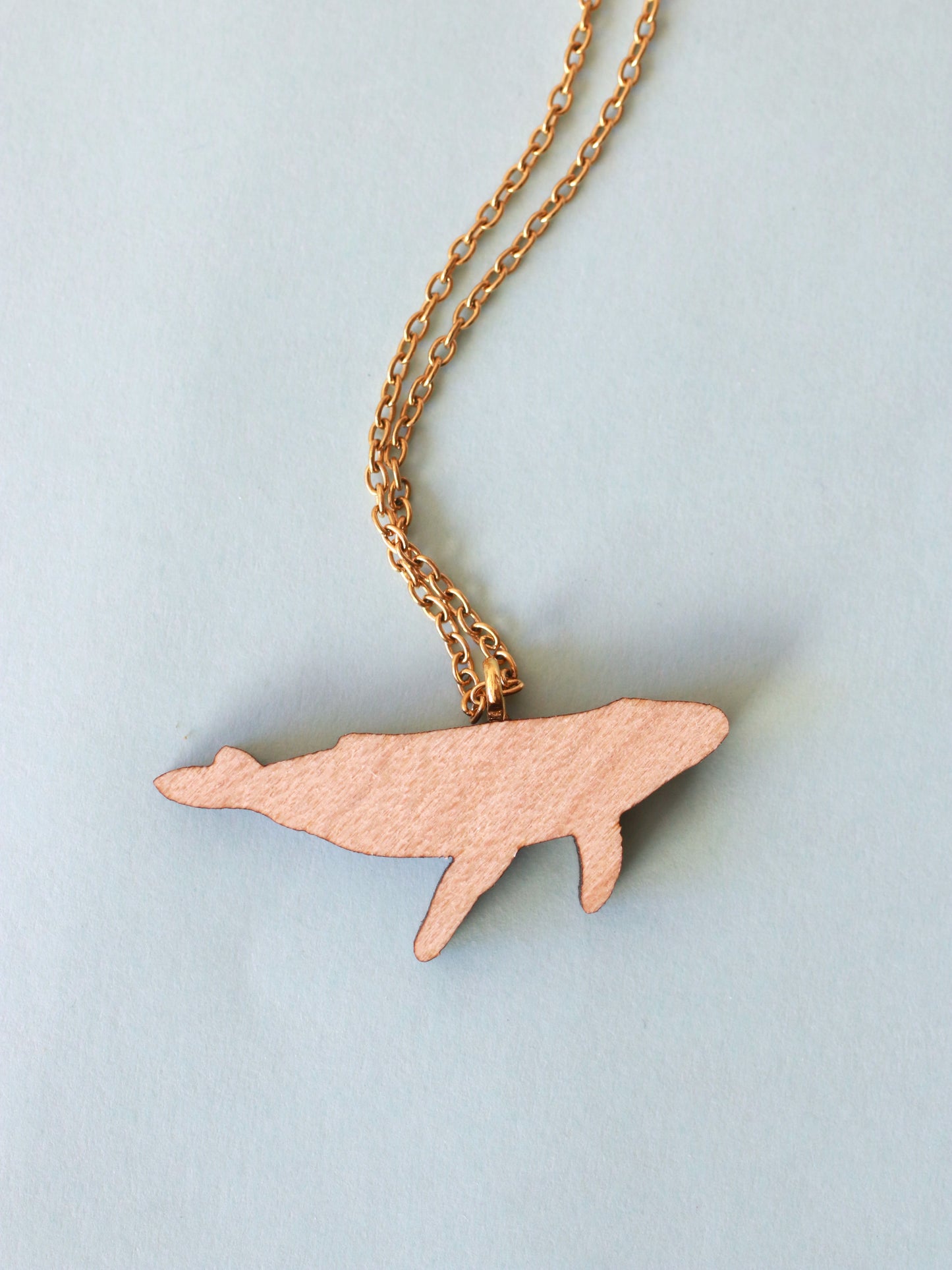 Humpback whale necklace - wooden whale pendant