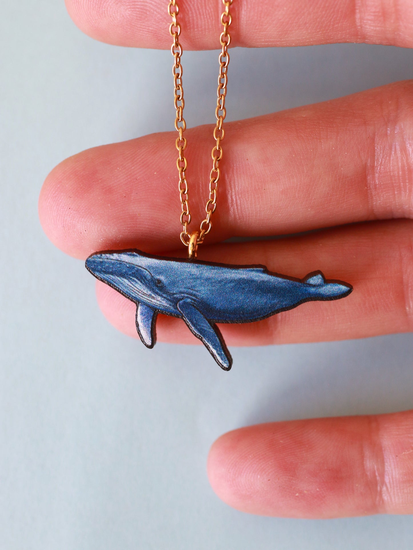 Humpback whale necklace - wooden whale pendant