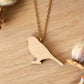 Song sparrow necklace - wooden bird pendant