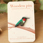 Hummingbird pin - Ruby throated hummingbird brooch