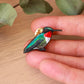 Hummingbird pin - Ruby throated hummingbird brooch