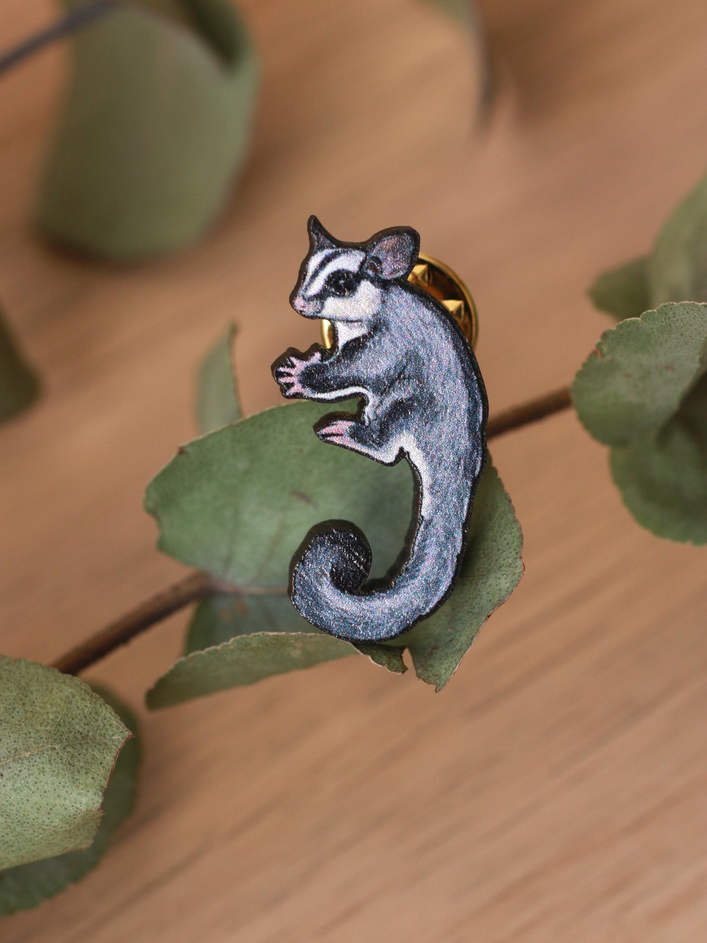 Sugar glider pin - Wooden pin