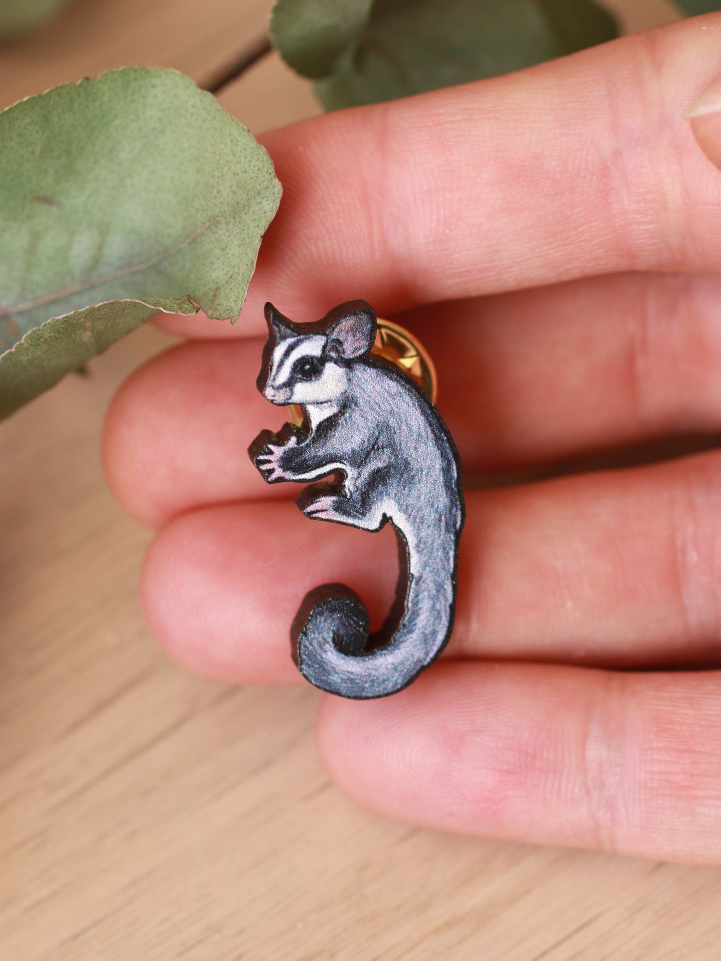 Sugar glider pin - Wooden pin