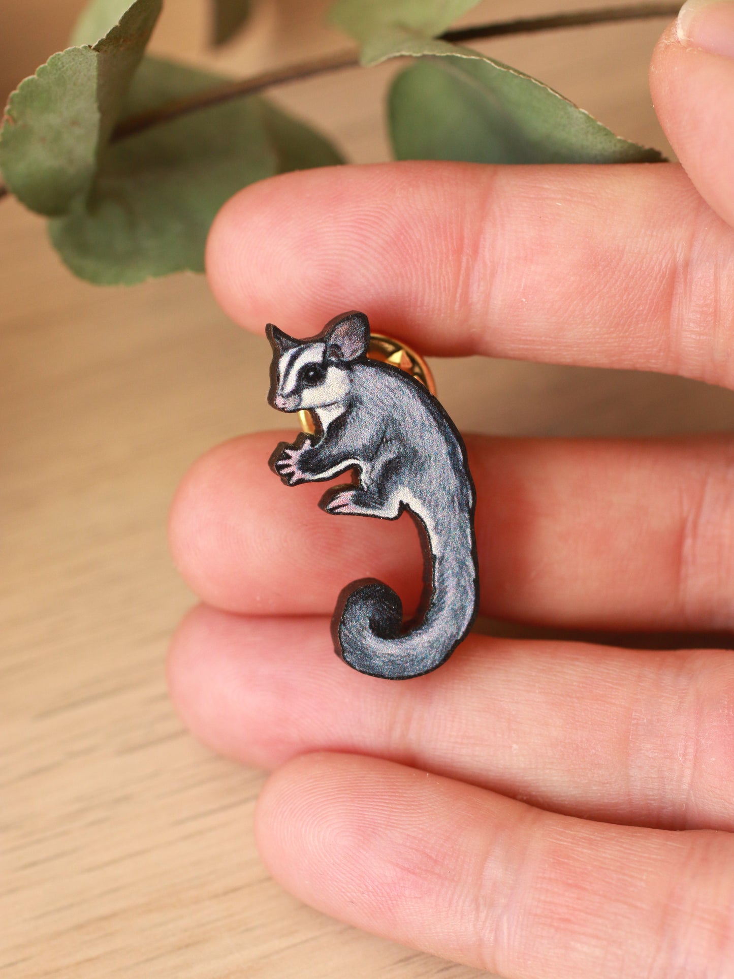 Sugar glider pin - Wooden pin