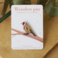 Goldfinch pin - wooden bird pin