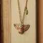 Eagle owl necklace with a feather charm
