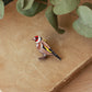 Goldfinch pin - wooden bird pin