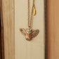 Eagle owl necklace with a feather charm
