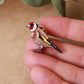 Goldfinch pin - wooden bird pin