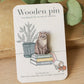 Siberian cat pin - wooden pin