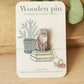 Siberian cat pin - wooden pin