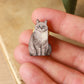 Siberian cat pin - wooden pin