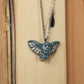Great grey owl necklace with a feather charm