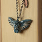 Great grey owl necklace with a feather charm