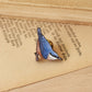 Nuthatch pin - wooden bird pin