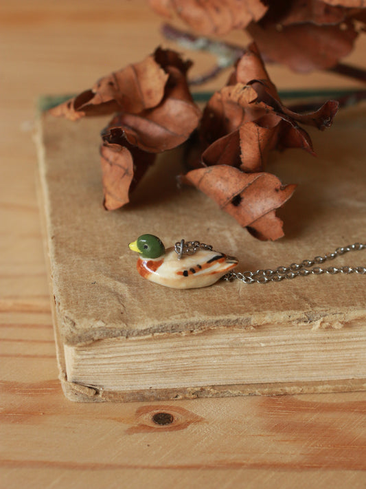 Mallard duck necklace