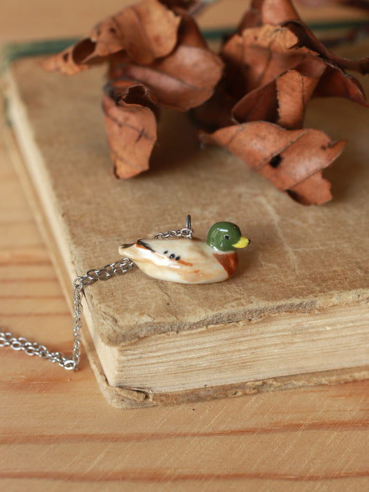 Mallard duck necklace