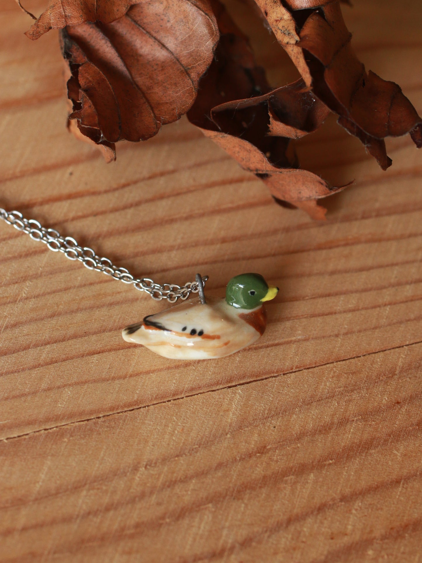 Mallard duck necklace