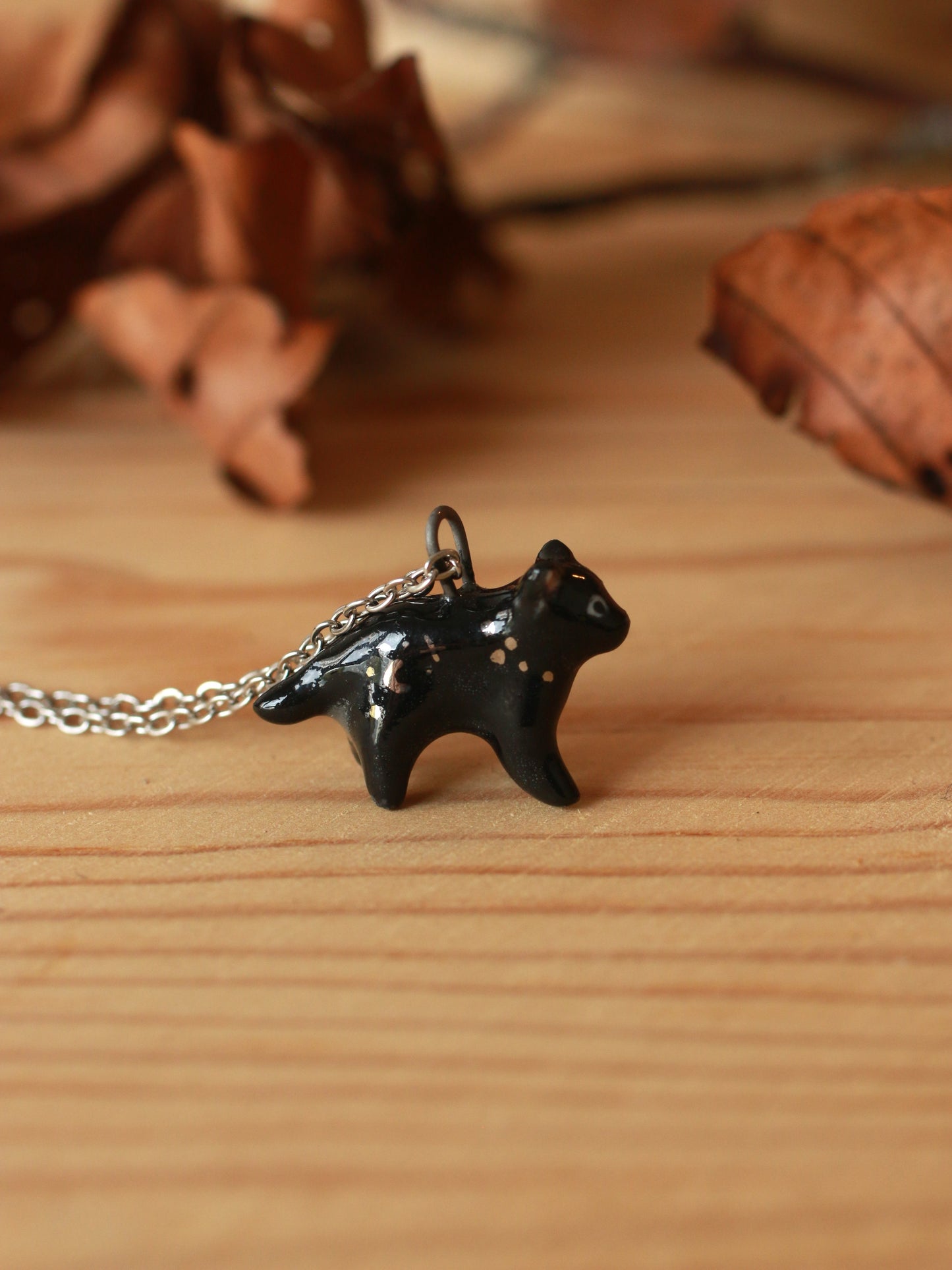 Black cat necklace