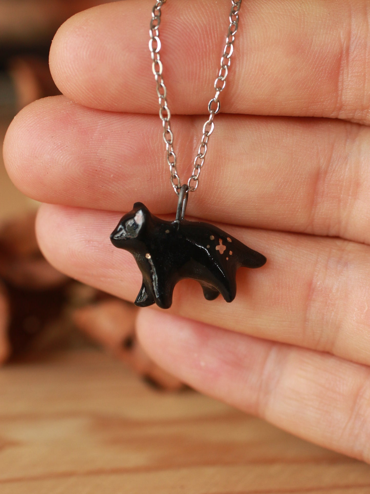 Black cat necklace