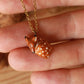 Sleeping Fawn necklace in a walnut box