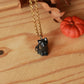 Tiny black cat necklace