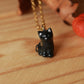 Tiny black cat necklace