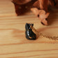 Tiny black cat necklace