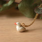 Ceramic Duck necklace - with 22k gold details