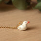 Ceramic Duck necklace - with 22k gold details