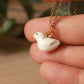 Ceramic Duck necklace - with 22k gold details