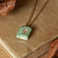 Flower book necklace - Light green book