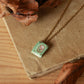 Flower book necklace - Light green book