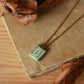 Flower book necklace - Light green book