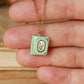 Flower book necklace - Light green book