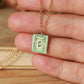 Flower book necklace - Light green book