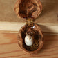 Baby owl necklace in a nutshell box