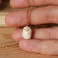 Baby owl necklace in a nutshell box