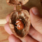 Sleeping bunny necklace in a walnut box