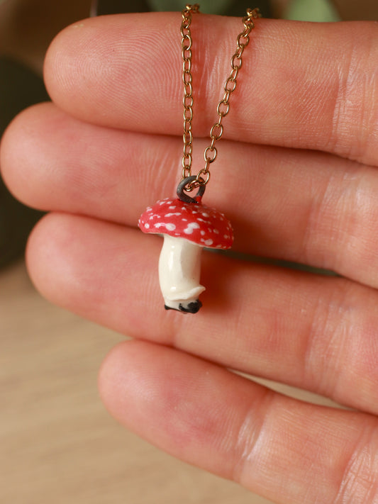 Ceramic Mushroom necklace