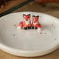 Foxes Ring Dish - Porcelain jewelry tray