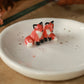 Foxes Ring Dish - Porcelain jewelry tray