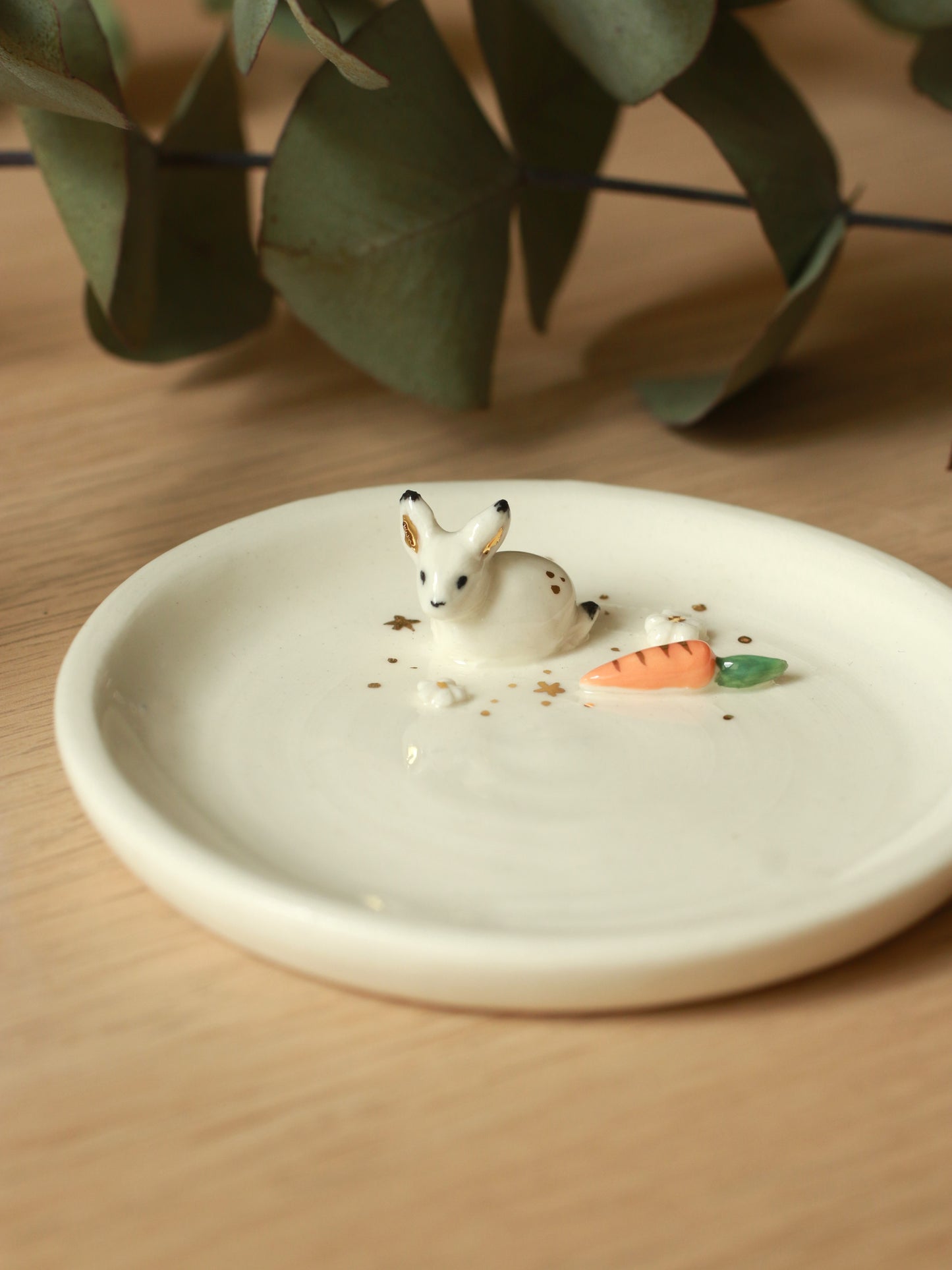 Bunny Ring Dish - Porcelain jewelry dish