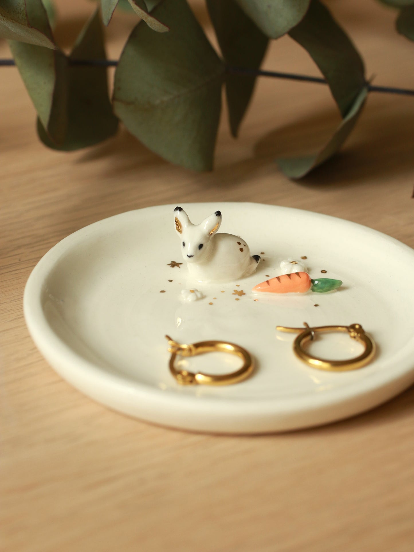 Bunny Ring Dish - Porcelain jewelry dish