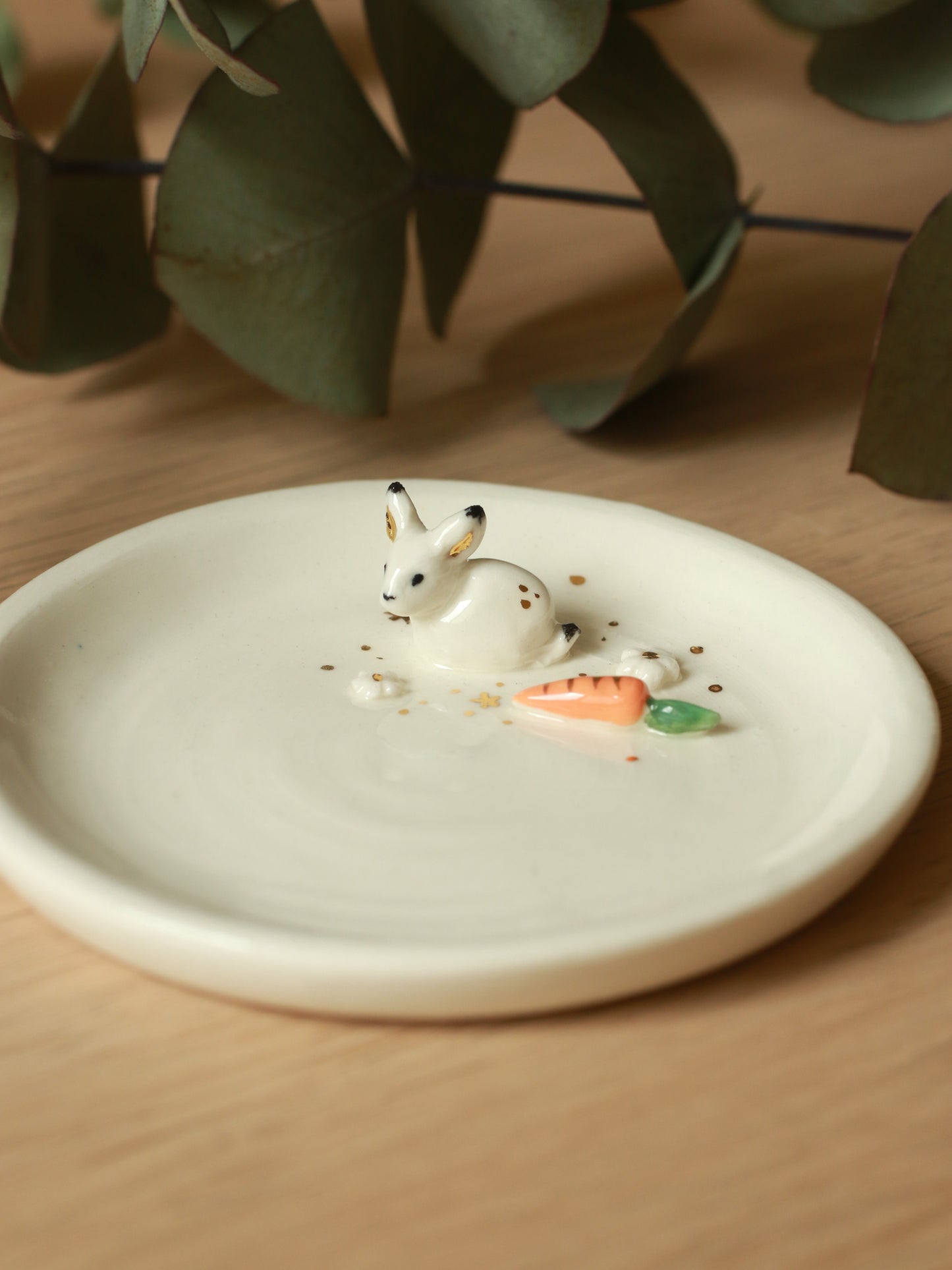 Bunny Ring Dish - Porcelain jewelry dish