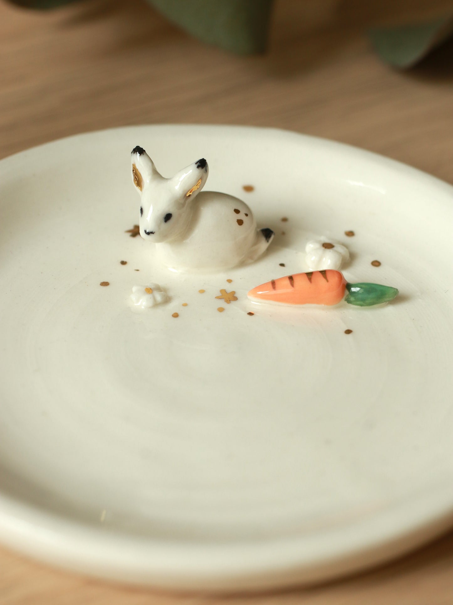 Bunny Ring Dish - Porcelain jewelry dish